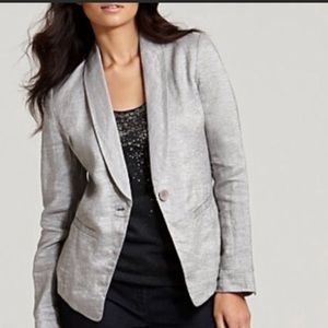 EILEEN FISHER Linen Metallic Unstructured Blazer